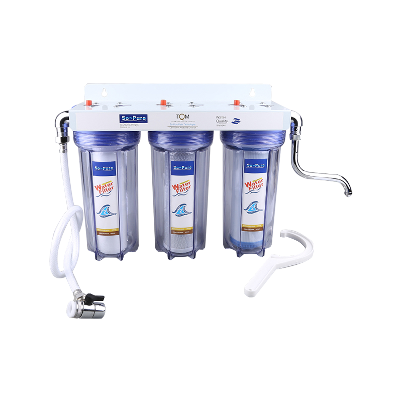RH-JH3 Tahap Triple PET Botol Penapis Air dengan Hos dan Spout.